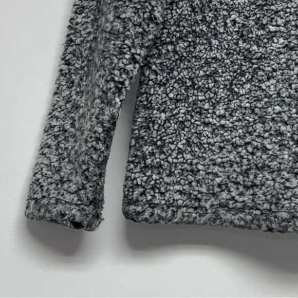 Time and Tru Pullover Size S (4-6) Black Gray White 1/4 Zip Sherpa Jacket - Picture 11 of 12